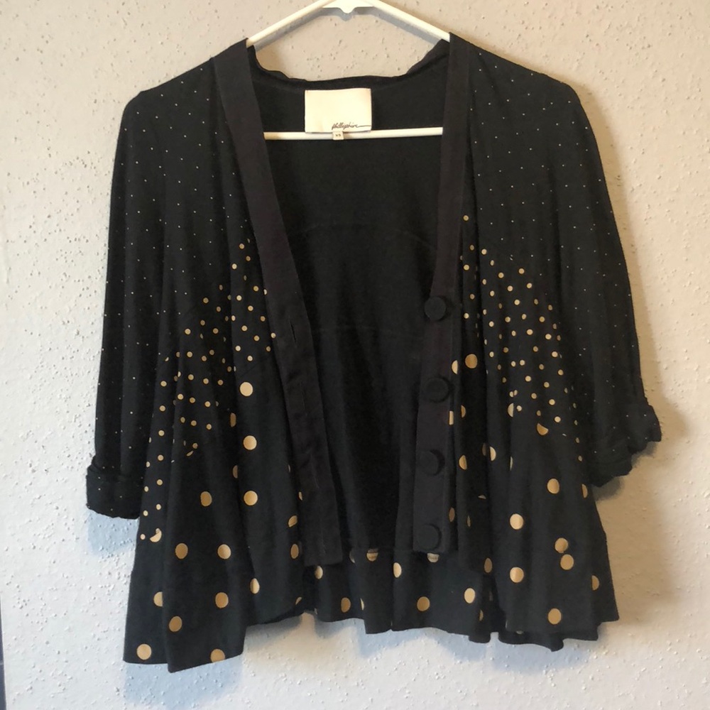 Black with gold polka dots cardigan